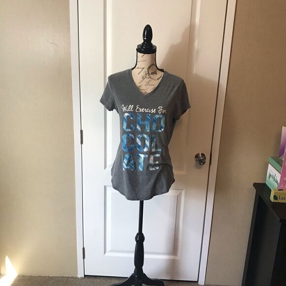 Tek Gear Dry Tech Gray Graphic Women's Tee Medium - Picture 4 of 10